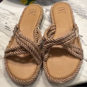 INC International Concepts Women's Beige Rope Sandals